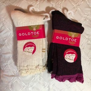 Gold Toe Girl’s Boot Socks 4 Pair Sz M(9-1 1/2)